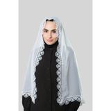 HÜRREMBONE SARAYDAN GELEN GÜZELLİK Beyaz Namaz Başörtüsü Şal Şifon Güpürlü 202106_42