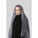 HÜRREMBONE SARAYDAN GELEN GÜZELLİK Gri Namaz Başörtüsü Şal Şifon Güpürlü 202106_15