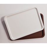 Hürsan Group Büyük Boy Plastik Fastfood Yemekhane Servis Tepsisi(53×37)Cm - Beyaz - Kahverengi