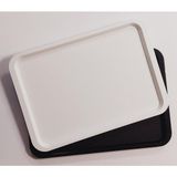 Hürsan Group Büyük Boy Plastik Fastfood Yemekhane Servis Tepsisi(53×37)Cm - Beyaz - Siyah