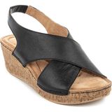Hush Puppies Aina (624254) Anatomik Taban Topuk Dikeni Dolgu Topuk Kadın Sandalet - 010-Siyah