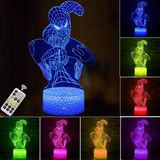 HutaoLi 3D İllüzyon LED Lamba Süper Kahraman 3D Gece Lambası Çocuklar için 16 Renk Değişen Dokunmatik ve Uzaktan Kumanda Dekor Lambası Erkek Kız Çocuk Noel Hediyeleri