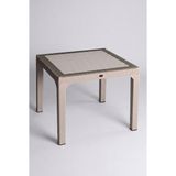 Huteras Bahçe Masası Enjeksiyon Rattan Kare 90X90 cm Comfort Balkon Teras Masası Cappuccino - Krem - 90 x 90