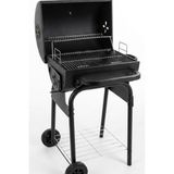 Huteras Mangal Kömürlü Silindir Barbekü 46X43 cm Kapaklı Tekerlekli Metal Bahçe Balkon Piknik Dış Mekan - 46 x 43 cm