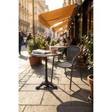 Huteras Resin Rattan Örgü Bahçe Sandalyesi Kollu Istiflenebilir Kahverengi Balkon Teras Kafe