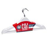 Huub Ahşap Desenli Elbise Askısı Beyaz 3'lü