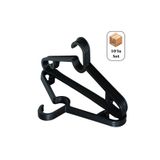 Huub Hanger Collection 10 Adet Plastik Slim Askı, Elbise Askısı, Kıyafet Askısı, Siyah Askı