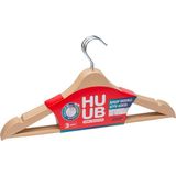 Huub Hanger Collection 3 Adet Ahşap Görünümlü Askı, Plastik Askı, Elbise Askısı, Kıyafet Askısı, Kancalı Askı - Bej
