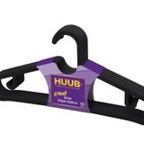 Huub Hanger Plastik Slim Askı, Elbise Askısı, Siyah Askı (Standart, Adet, 20)