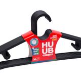 Huub Hanger Plastik Slim Askı, Elbise Askısı, Siyah Askı (Standart, Adet, 30)