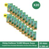 Hüüp Katkısız Karışık Meyve Suyu Elma Portakal Mandalina Ananas Muz Mango x 20 Adet - 4 lt