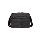 Hüvendo Cactive Kanvas Su Geçirmez Kumaş Uzun Askılı Laptop Bölmeli Unisex Postacı Çantası Siyah