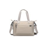 Hüvendo Smart Bags Bej Kadın Omuz ve Spor Çantası Hafif Kumaş Uzun Askılı Çok Cepli