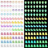 Huwena 115 Adet Aydınlık Mini Figürler 40 Adet Işıklı Mini Reçine Ördekler 40 Adet Karanlıkta Parlayan Minik Mantar Dökümü ve DIY Bahçe Oyuncak Evi için 35 Adet Karanlık Kurbağa Minyatürlerinde