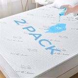 HUXMEYSON 2'li Paket İkiz Yatak Koruyucu, Tamamen Su Geçirmez Yatak Koruyucu, Nefes Alabilir ve Gürültüsüz Yatak Örtüsü, 8-21 Derin Cepli, 89 x 185 cm
