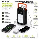 Huytom Solar Powerbank Güneş Enerjili PW-125 Süper LED Kamp Işıklı 50.000 Pil Gücü Güneş Işığı ile Şarj Edilebilir - Siyah