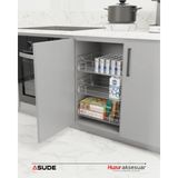 Huzur 300X500X130 Bağımsız Frenli Raylı Çekmece M:350 - Krom