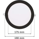 Huzur Elektrik 15W 6500K Beyaz Işık Sıva Altı Siyah Kasa Yuvarlak LED Panel - 6500K - Beyaz