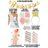 Huzur Party Store 35 Parça Gold Bride To Be Seti Bekarlığa Veda Partisi Malzemeleri Kuşak Dövme Taç Balon Yazı Süsleri
