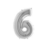 Huzur Party Store 40 Cm Gümüş Küçük Boy Gri Folyo Balon 16" Inç Silver 6 Rakamı