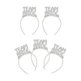 Huzur Party Store 5 Adet Gümüş Team Bride Simli Eva Taç Gri Silver Renk Bekarlığa Veda Bride To Be Partisi Nedime Tacı