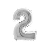 Huzur Party Store 75 Cm Gümüş Orta Boy Gri Folyo Balon 34" Inç Silver 2 Rakamı