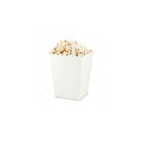 Huzur Party Store Beyaz Mısır Kutusu 8'li Karton Cips Kutusu Düz Renkli 8 Adet Pop Corn Darı Kabı