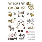 Huzur Party Store Bride To Be Team Bride 24 Adet Karışık Modelli Renkli Geçici Parlak Dövme Bekarlığa Veda Partisi