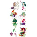 Huzur Party Store Deniz Kızı 9 Adet Geçici Çocuk Dövmesi Doğum Günü Parti Renkli Tattoo Dövme Little Mermaid Konsepti