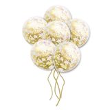 Huzur Party Store Gold Konfetili Şeffaf Balon 10 Adet 30 Cm Içi Gözüken Altın Sarısı Balon Pullu Renksiz Balon Parti