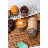 Huzur Party Store Kahverengi 50'li Kek Kalıbı Harf Rakam Baskılı Fırında Dağılmayan 7x3.5 cm Muffin Cupcake Kapsülü