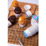 Huzur Party Store Kelebek Tabanlı Renkli Puantiye Detaylı 50'li Fırında Dağılmayan 7x3.5 Cm Kek Kalıbı Muffin Cupcake