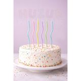 Huzur Party Store Kıvrımlı Makaron Renkli Mum 6 Adet 15 Cm Doğum Günü Pasta Mumu Dalgalı Pastel Soft Renk Parti Süsü