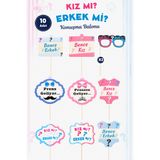 Huzur Party Store Kız mı Erkek mi Konuşma Balonu 10 Adet Cinsiyet Belirleme Partisi Baby Shower Fotoğraf Çekim Seti