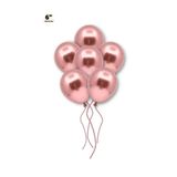 Huzur Party Store Küçük Mini Boy Rose Gold 50 Adet Renkli Krom Balon 6 Inç 15 Cm Bekarlığa Veda Bride Doğum Günü Balon