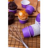 Huzur Party Store Mor 50'li Kek Kalıbı Fırında Dağılmayan 7x3.5 Cm Kek Kabı Muffin Kalıbı Cupcake Stand Kapsülü
