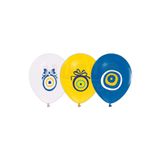Huzur Party Store Nazar Boncuğu Detaylı Balon 10 Adet 30 Cm Lacivert Sarı Beyaz Balon Sünnetime Hoşgeldiniz Mevlüt