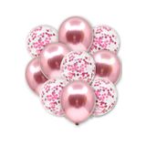 Huzur Party Store Pembe Konfetili Şeffaf Ve Pembe Krom Balon Seti 20 Adet 30 Cm Içi Gözüken Pullu Balon Pulu Parti