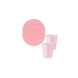 Huzur Party Store Pembe Renkli Dayanıklı Kullan At 8 Er Adet 22 Cm Doğum Günü Partisi Silver Karton Tabak Bardak Seti