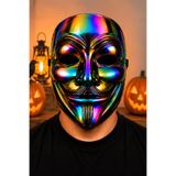 Huzur Party Store Renkli Hologramlı V For Vendetta Maske Halloween Cadılar Bayramı Yetişkin Parti Kostüm Aksesuarı