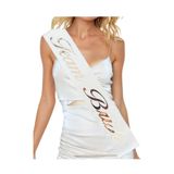 Huzur Party Store Team Bride Nedime Kuşağı Beyaz Rose Renk 150 Cm Gelinin Arkadaşları Kuşak Bekarlığa Veda Malzemeleri