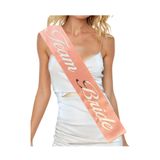 Huzur Party Store Team Bride Nedime Kuşağı Pudra Pembe Gümüş Gelinin Arkadaşları Kuşak Bekarlığa Veda Malzemeleri