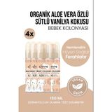 Huzur Veren Sütlü Vanilya Kokulu Hassas Cilt Uyumlu Organik 4’Lü Avantajlı Bebek Kolonyası Seti 4X150 Ml