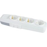 HV4340.1 – 4’lü Klemensli Topraklı Grup Priz (3×1mm²) - Beyaz