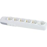 HV4360.1 – 6’lı Klemensli Topraklı Grup Priz (3×1mm²) - Beyaz