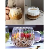 Hvc Ticaret 2 Adet Latte Fincanı Sıcak Soğuk Kahve Bardağı Pipetli 400 ml - 001 - Beyaz