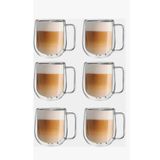 Hvc ticaret 6’lı Çift Camlı Çift Cidarlı Kahve Bardağı, Latte, Bitki Çayı Kupası 250 ml