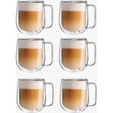 Hvc Ticaret 6'lı Çift Cidarlı Nescafe, Latte, Bitki Çayı Kupası 350 ml - 001 - Beyaz