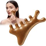 HVM Sandal Ağacı Gua Sha, Masaj Aleti Yüz & El & Tüm Vücut & Saç Bakım No:4