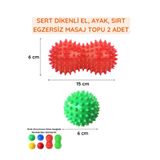 HVM Sert Dikenli Masaj Topu, Duyu Uyarıcı Egzersiz Masaj Topu 2 Adet